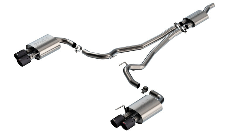 Borla 2024 Ford Mustang 2.3L Ecoboost S-Type Catback Exhaust CF BA w/ Quad Tips - Non-Active