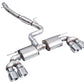 AWE MK8 Volkswagen Golf R 3in Touring Edition Quad Exhaust - Chrome Silver Tips