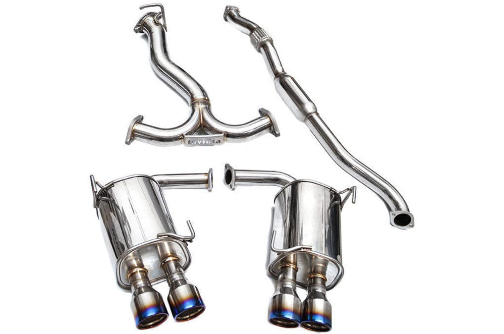 Invidia 15+ Subaru WRX/STI 4Dr Q300 Twin Outlet Rolled Titanium Burnt Quad Tip Cat-Back Exhaust