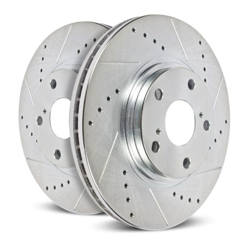 Power Stop 08-14 Subaru Impreza Rear Evolution Drilled & Slotted Rotors - Pair