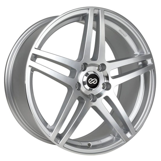 Enkei RSF5 18x8 40mm Offset 5x100 Bolt Pattern 72.6mm Bore Dia Silver Machined Wheel