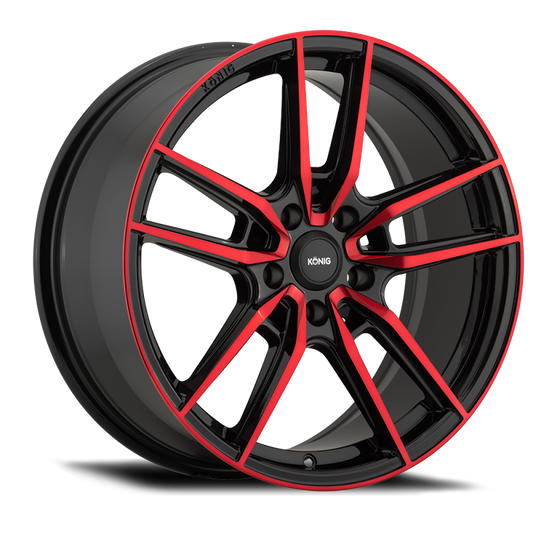 Konig Myth 16x7.5 5x114.3 ET43 Gloss Black w/ Red Tinted Clearcoat