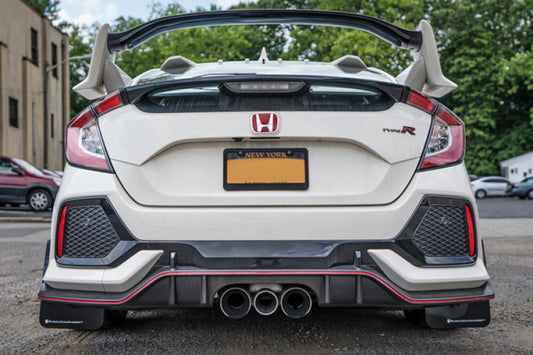 Rally Armor 17-22 Honda Civic Type R Red UR Mud Flap w/White Logo