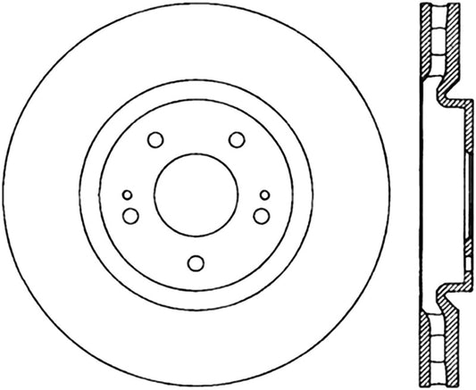 StopTech 03-06 Mitsubishi Evolution SportStop Cryo Slotted & Drilled Front Right Rotor