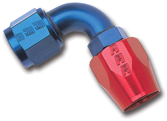 Russell Performance -6 AN Red/Blue 90 Degree Full Flow Hose End (25 pcs.)