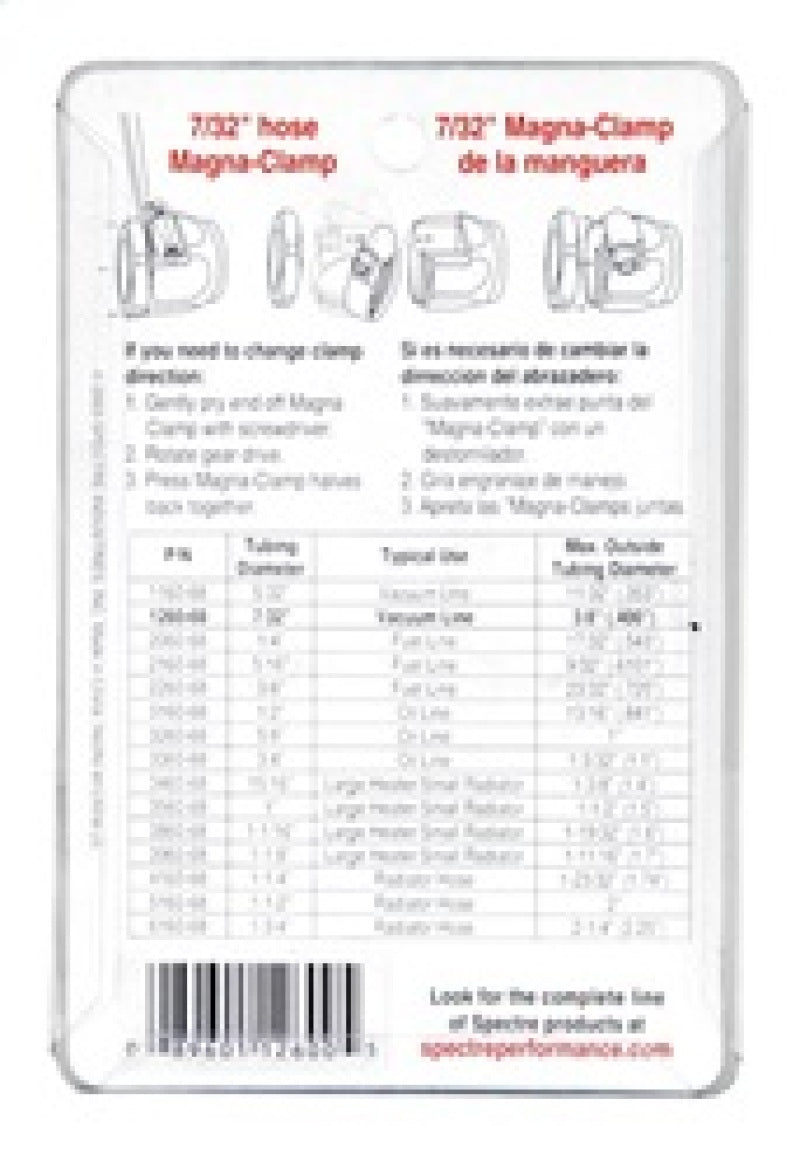 Spectre Magna-Clamp Hose Clamps 7/32in. (2 Pack) - Red/Blue