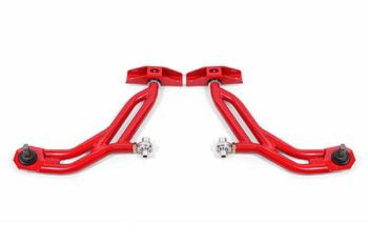 BMR 10-14 Ford Mustang Adj. Lower A-Arms w/ Delrin/Rod End / 19mm Tall Ball Joint - Red