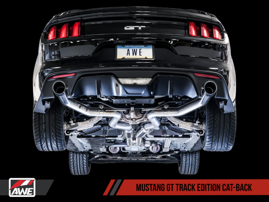 AWE Tuning S550 Mustang GT Cat-back Exhaust - Track Edition (Chrome Silver Tips)