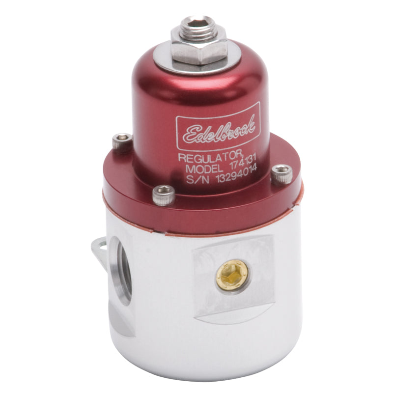 Edelbrock Fuel Pressure Regulator Carbureted 160 GPH 5-10 PSI 3/8In In/Out 3/8In Return Red/Clear