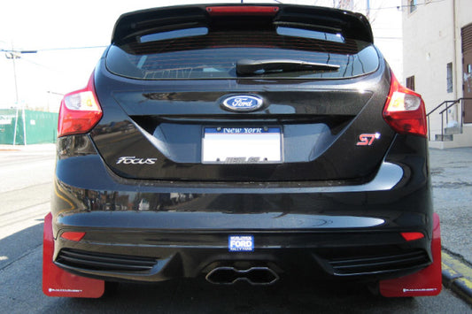 Rally Armor 12-19 Ford Focus ST / 16-19 RS Black UR Mud Flap w/Nitrous Blue Logo