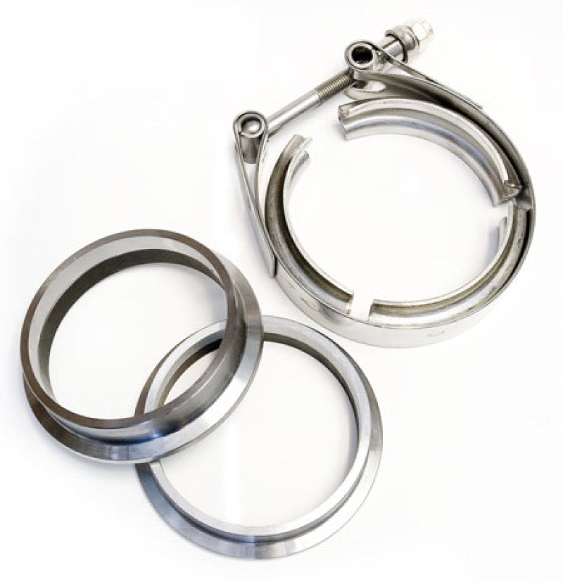 ATP 3in Machined Mild Steel V-Band Flanges & Clamp Set (Does not include Stainless V-Band Flange)