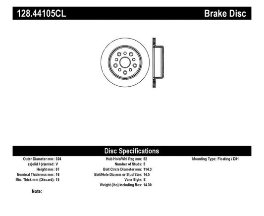 StopTech 93-98 Toyota Supra Turbo Drilled Left Rear Cryo Rotor