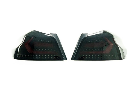 OLM Evolution Tail Lights (Smoked Lens, Black Base, Red Bar) - 15+ WRX / STI