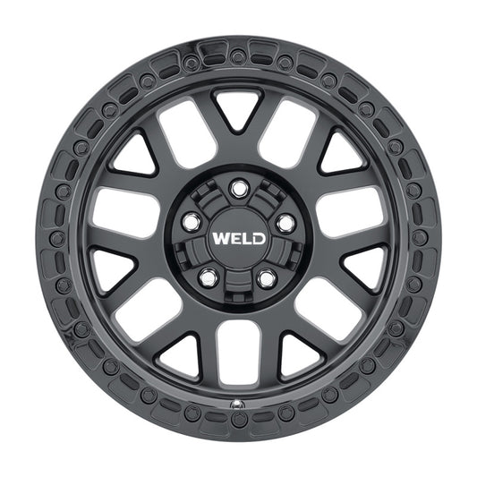 Weld Off-Road W104 17X9.0 Cinch 5X114.3 5X127 ET00 BS5.00 Satin Black Gloss Black 78.1