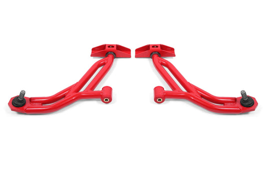 BMR 10-14 Ford Mustang / Shelby GT500 Non-Adj. Lower A-Arms (Poly/Delrin) - Red