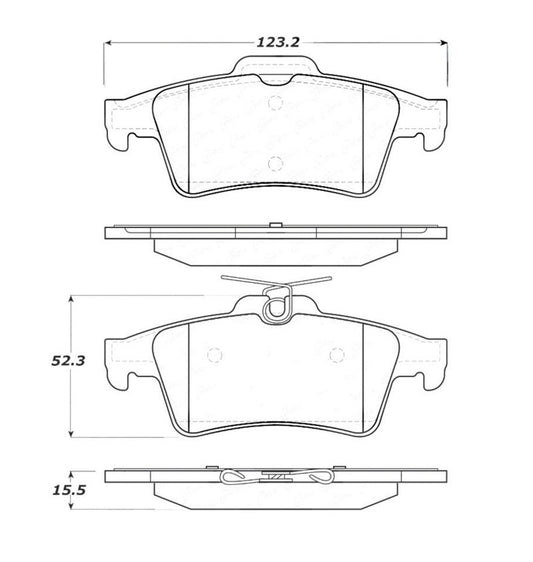 StopTech Street Touring 07-09 Mazdaspeed3 / 06-07 Mazdaspeed6 Rear Brake Pads