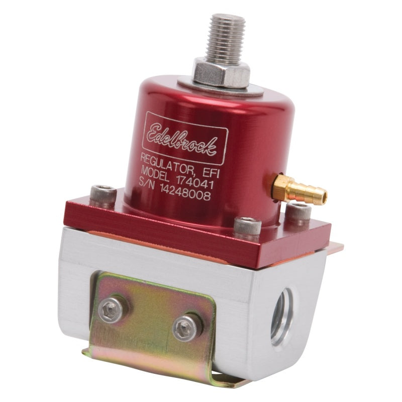 Edelbrock Fuel Pressure Regulator EFI 180 GPH 35-90 PSI -6 In/Out -6 Return Red/Clear