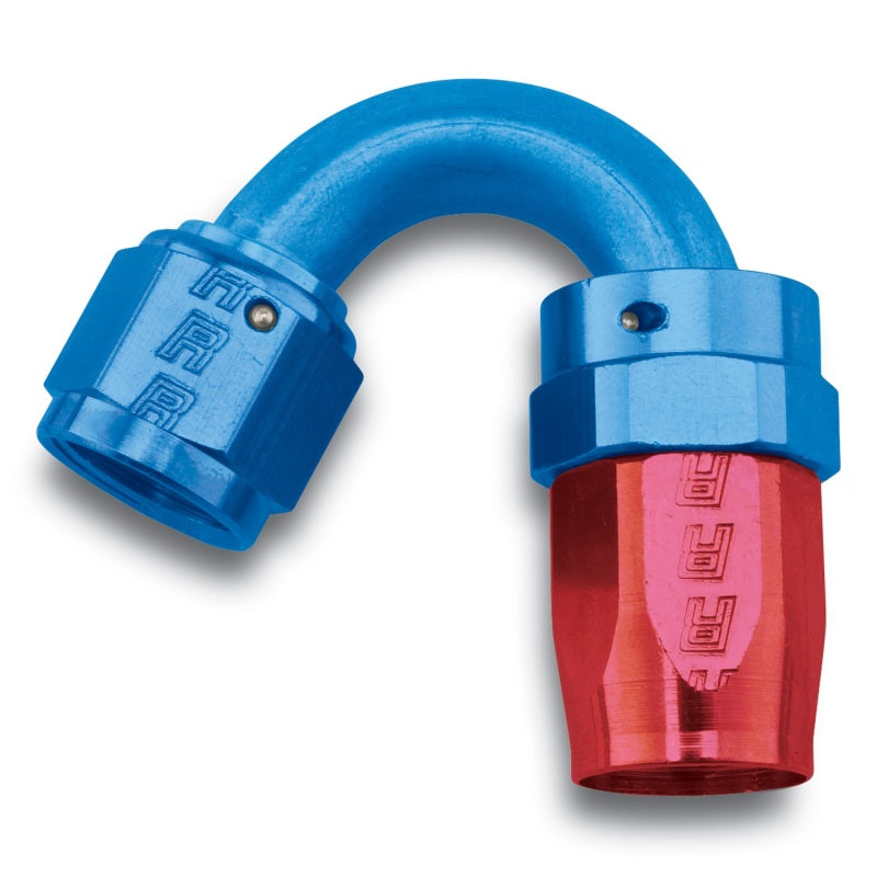 Russell Performance -10 AN Red/Blue 150 Degree Full Flow Swivel Hose End (With 15/16in Radius)