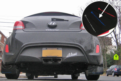 Rally Armor 13-17 Hyundai Veloster UR Black Mud Flap w/ Blue Logo