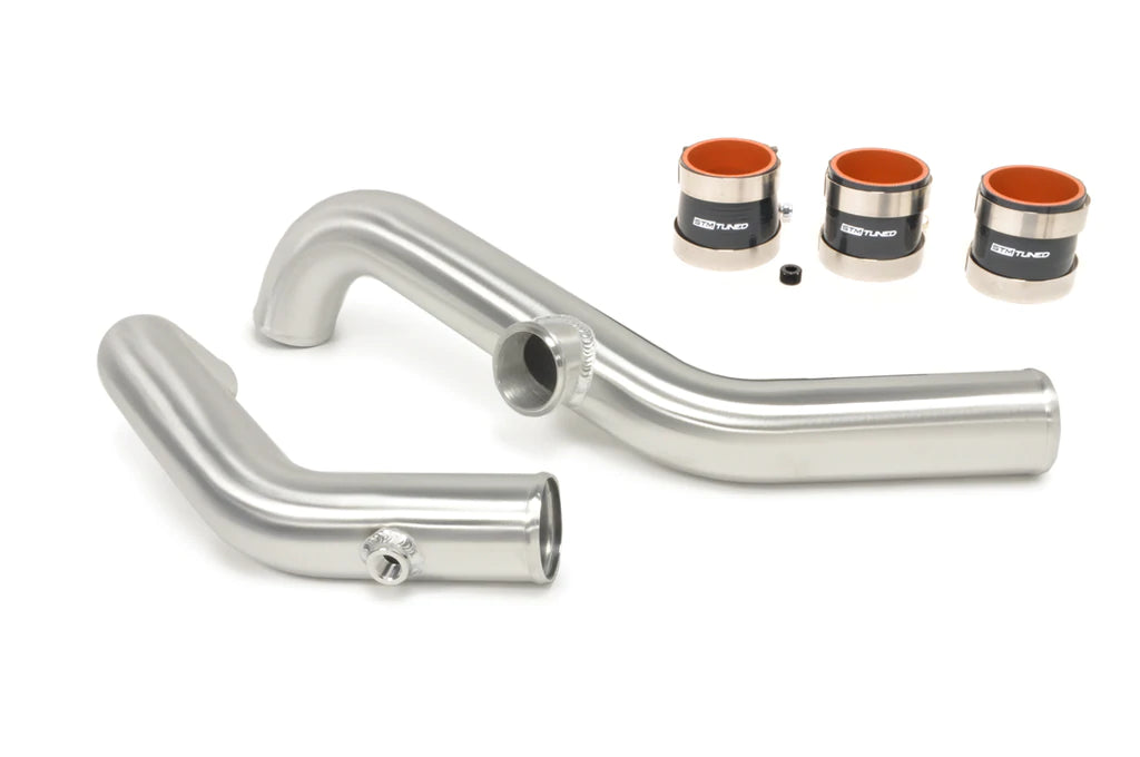 STM Evo 7/8/9 Aluminum 2.5in Upper Intercooler Pipe Kit- Brushed finish-Tial flange