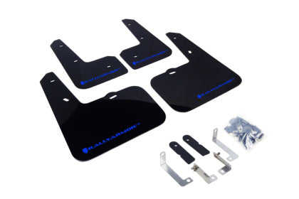 Rally Armor 13-17 Hyundai Veloster UR Black Mud Flap w/ Blue Logo