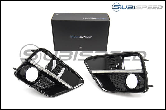 SUBISPEED SEQUENTIAL / SWEEPING JDM WRX S4 STYLE DRL FOG LIGHT BEZELS 2015-2017 WRX / 2015-2017 STI