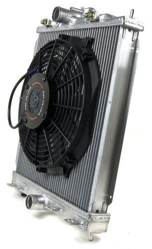 MAP Small Radiator Kit with 12" Slim Electric Fan (Mitsubishi Evo 7/8/9) - Modern Automotive Performance
 - 1