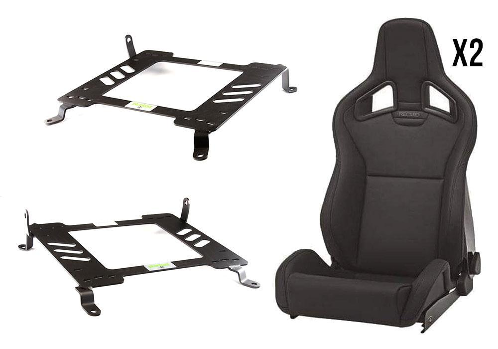 Recaro Cross Sportster CS Seats + Planted Mounting Hardware Combo | 2008-2015 Mitsubishi Evo X