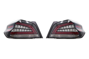 OLM Spec CR Sequential Tail Lights Clear Lens / Black Base Subaru WRX / STI 2015+