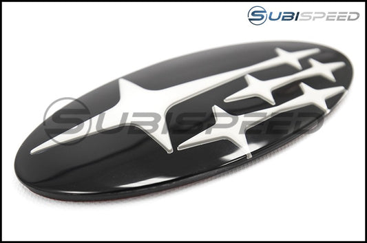 GCS Front and Rear Emblem Set with Frames White Stars - 2015-2017 WRX STI